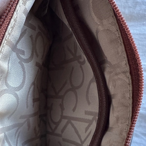Calvin Klein Tan and Brown Monogram Wristlet - Picture 5 of 6